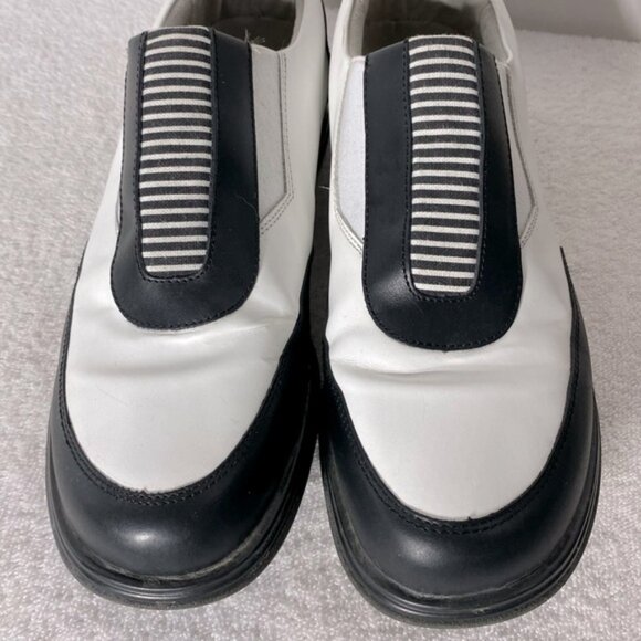 Sandbaggers Contour Fit Two Tone Black & White Allison Slip On Golf Shoes 11 - Picture 9 of 12